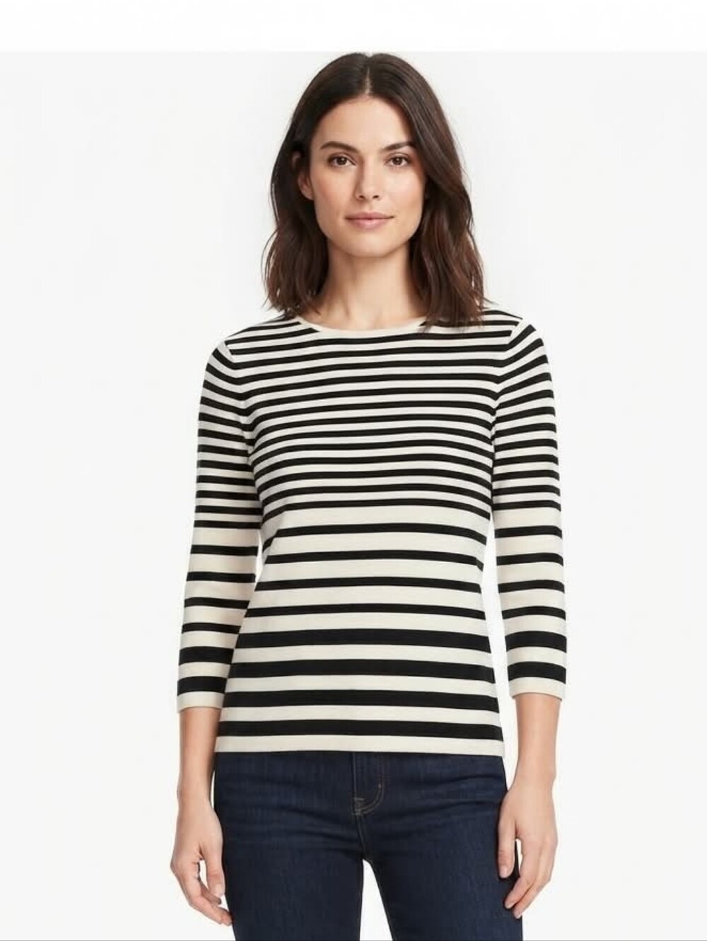 Talbots Sweater Petites Black/White  Size Medium P